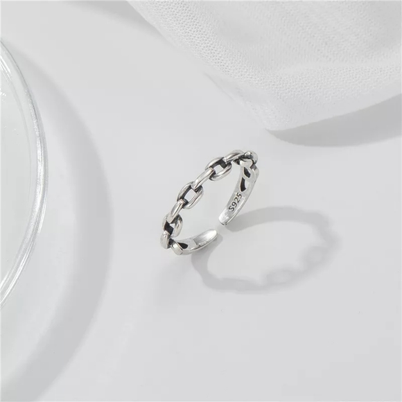 *NEW Cuban Chain Link 925 Sterling Silver Open Ring - Picture 8 of 16